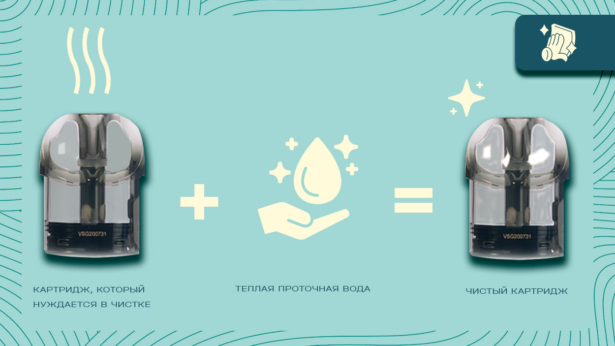 результат очищення картриджа до і після варки